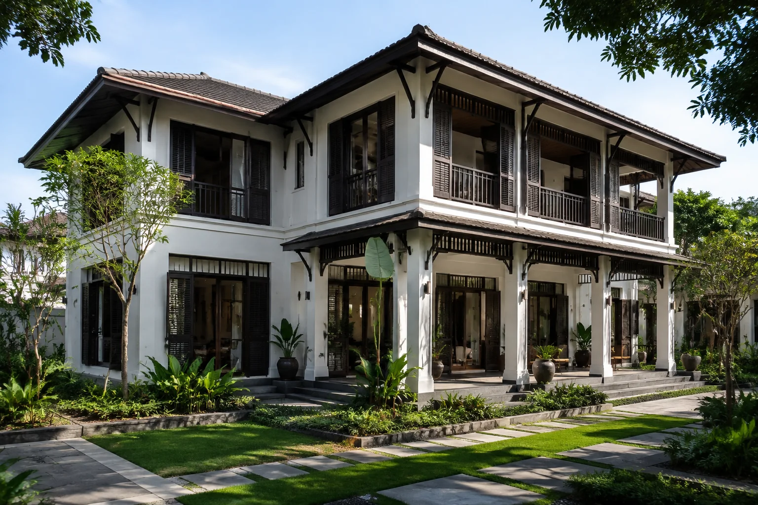 Hình khối và mặt đứng Phong cách Indochine